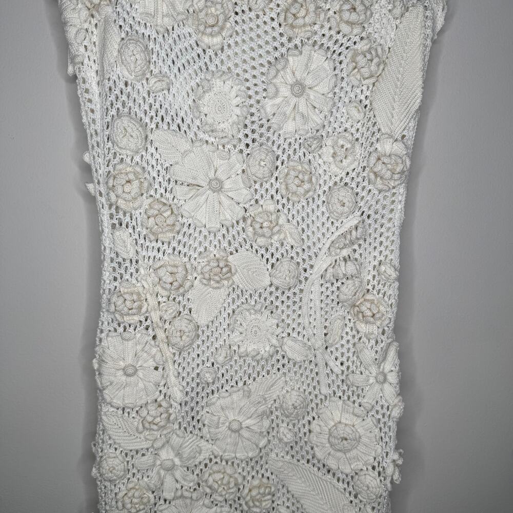 Ulla Johnson Sydel One Shoulder Floral Knit Dress Ivory Size P/S - Picture 6 of 7